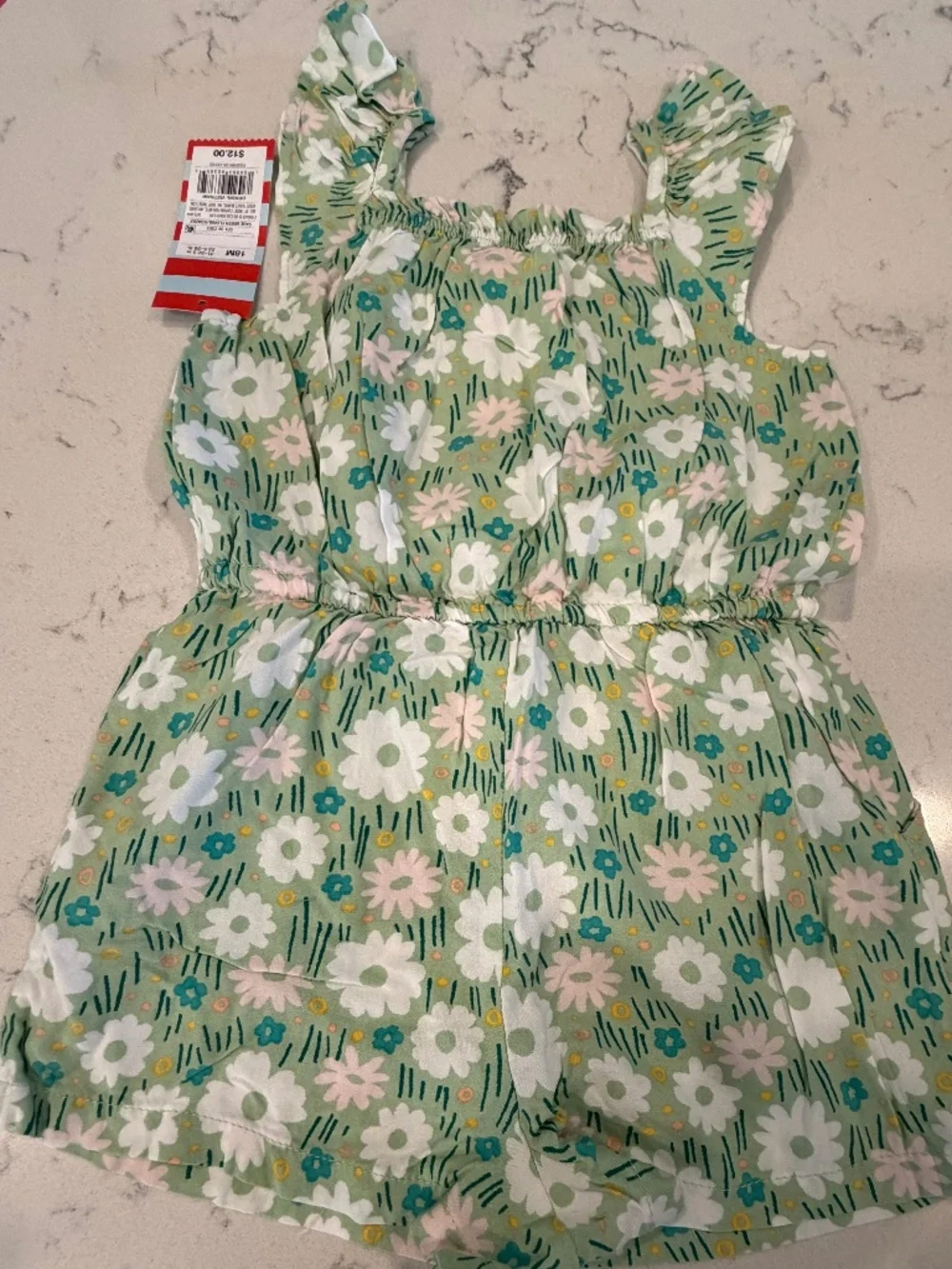 Cat & Jack Green Floral Romper